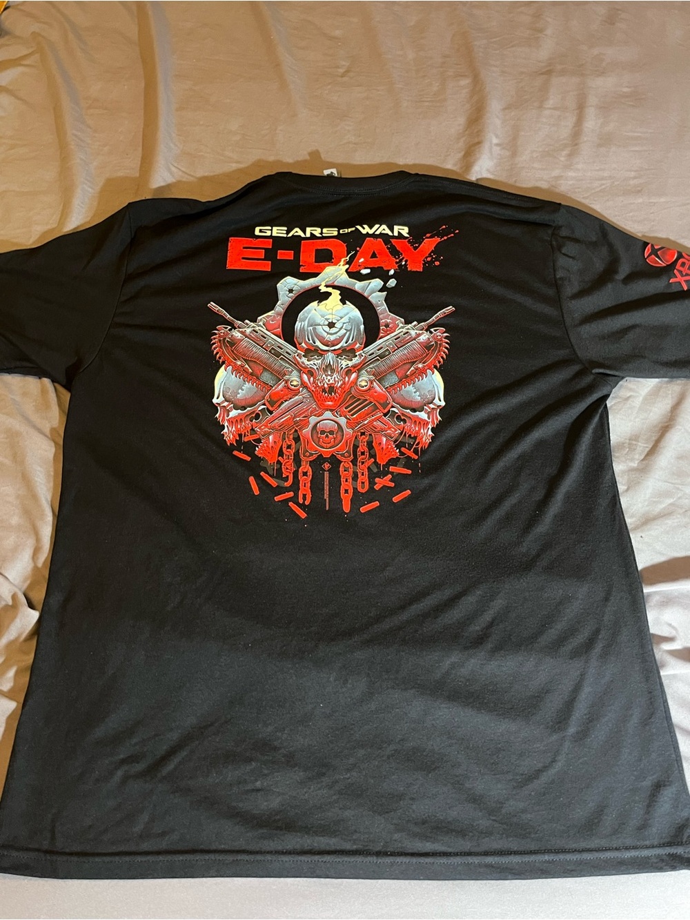 Next Level Apparel Black E-DAY Gears of War Graphic Tee with Red Accents